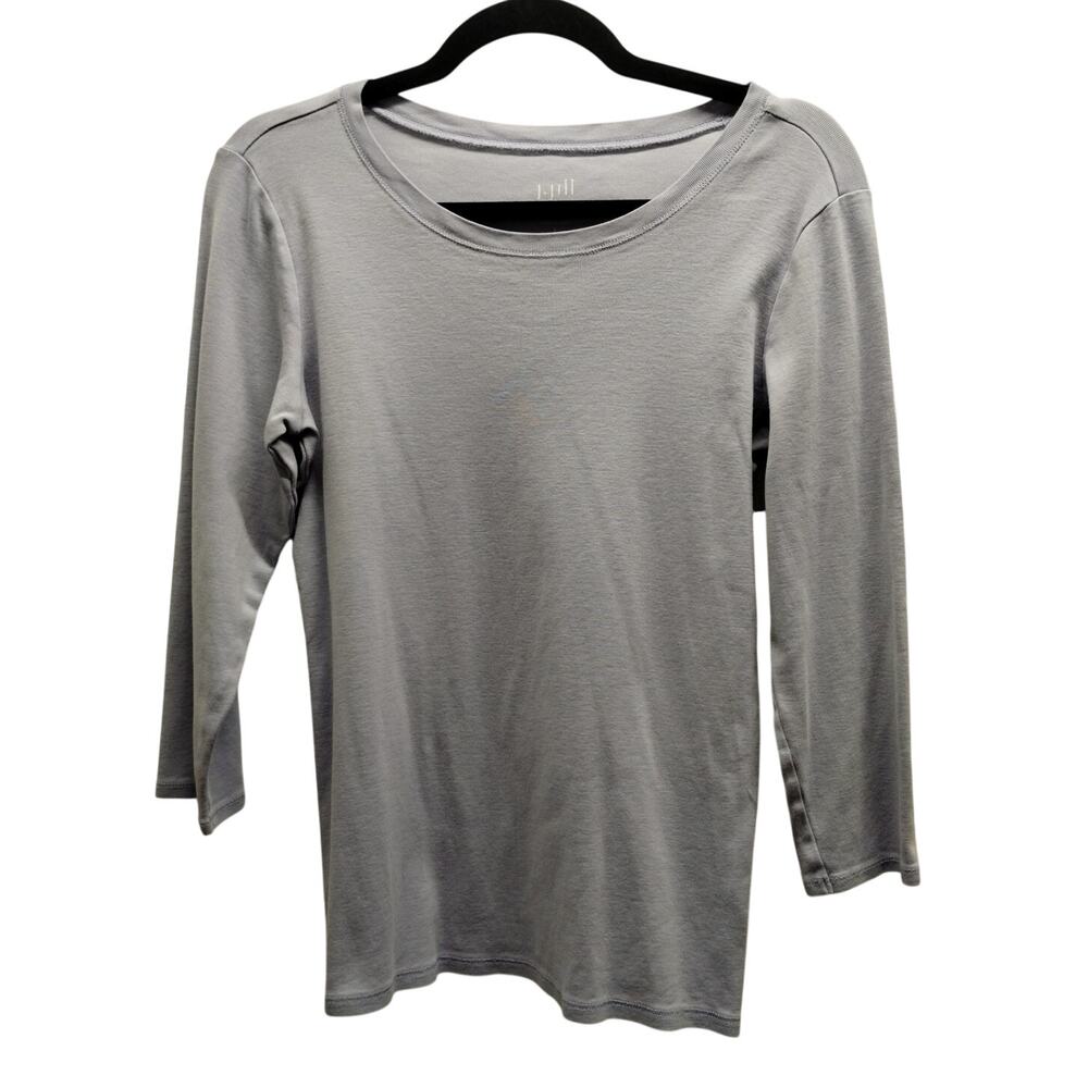 J. Jill Women's Size Small Light Purple Boat Neck Pima Cotton Ballet-Sleeve Tee
